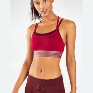 Fabletics Burgundy Red Double-Strap Sports Bra